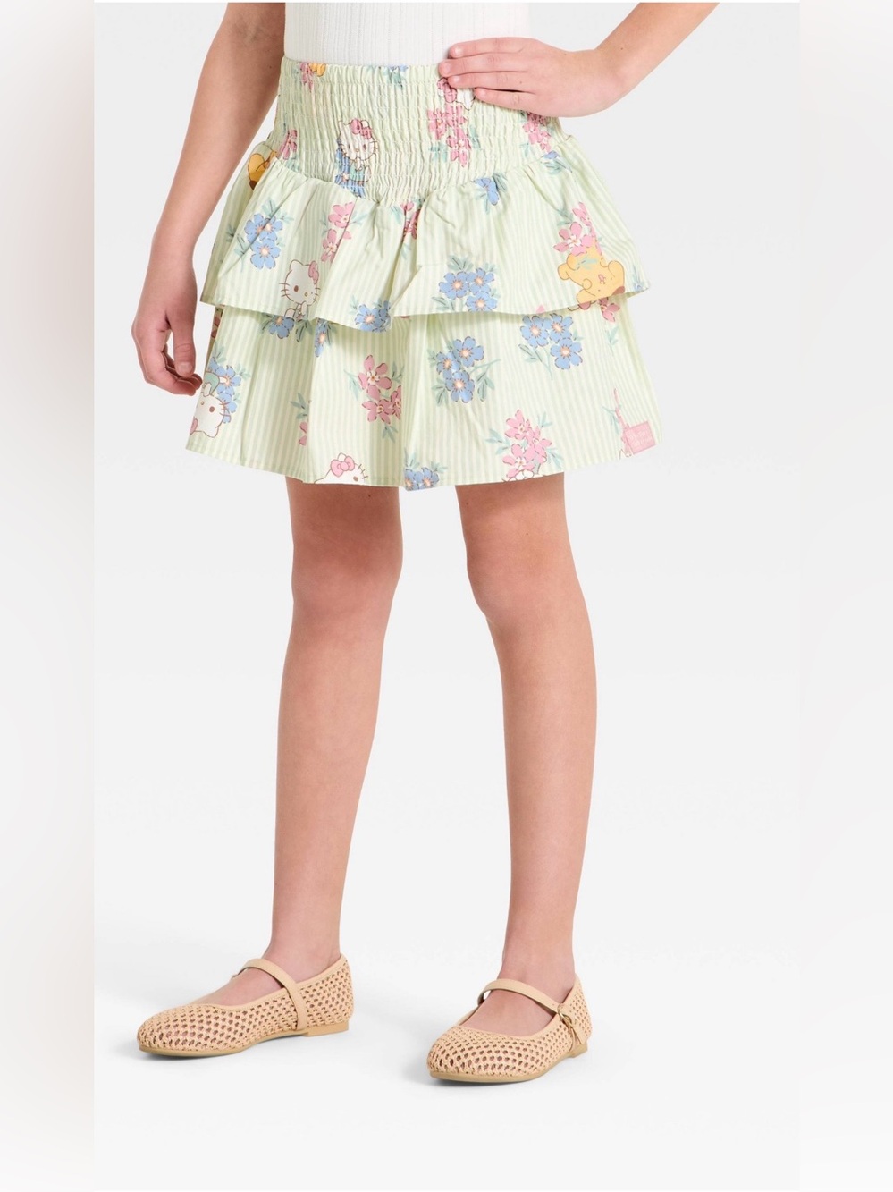 Girls' Hello Kitty and Pompompurin Smocked Poplin Skort NWT Size M